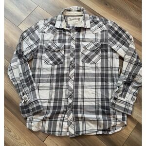 Roebuck & Co Pearl Button Western Plaid Shirt Men's Size Medium